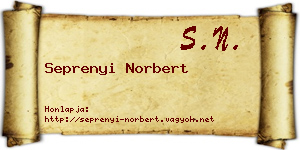Seprenyi Norbert névjegykártya
