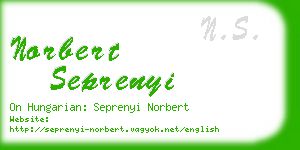 norbert seprenyi business card